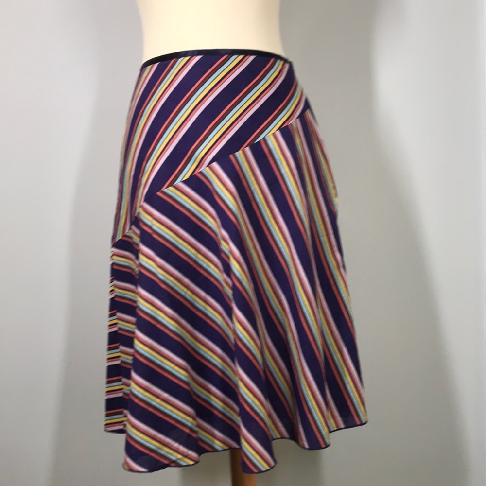ANTHROPOLOGY TABITHA A-Line Cotton Skirt Stripes - Picture 1 of 6